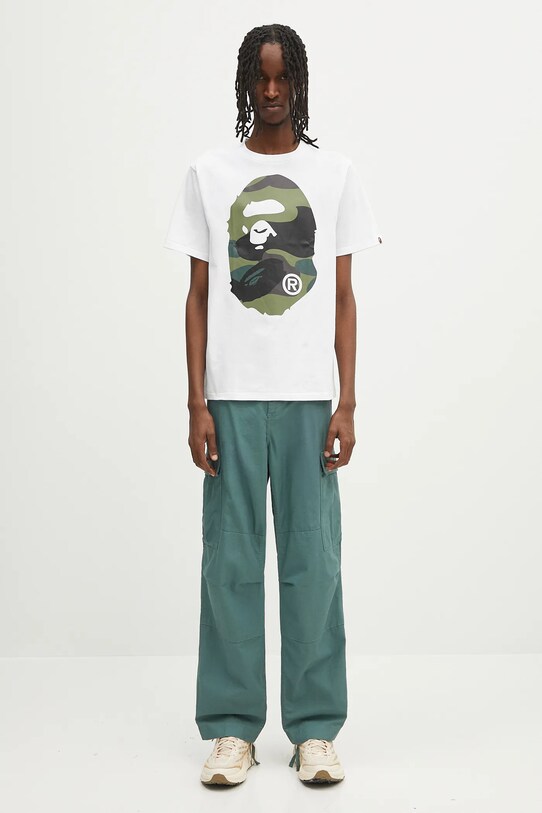 A Bathing Ape cotton t-shirt Giant 1St Camo Big Ape Head 1L30110015 white
