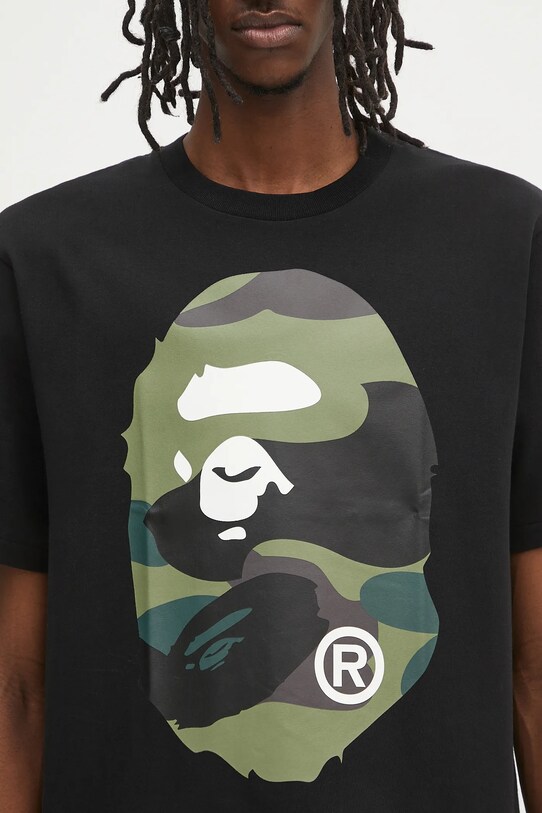 A Bathing Ape t-shirt bawełniany Giant 1St Camo Big Ape Head czarny 1L30110015