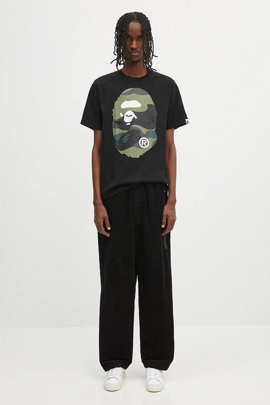 A Bathing Ape t-shirt bawełniany Giant 1St Camo Big Ape Head 1L30110015 czarny