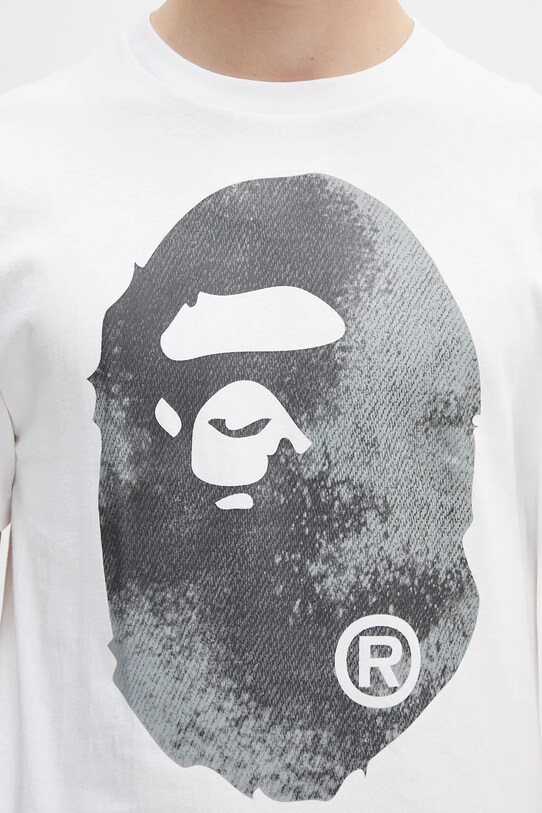 A Bathing Ape t-shirt bawełniany High Tone Bleach Big Ape Head biały 1L30110045
