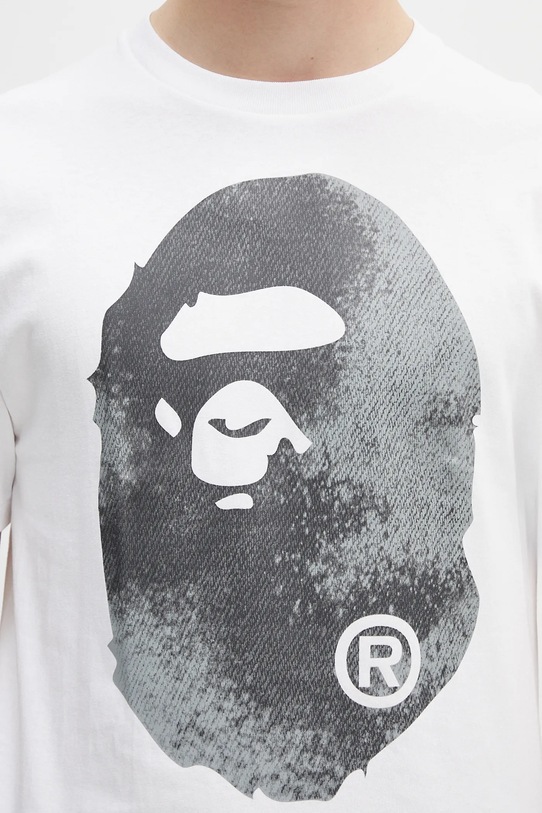 A Bathing Ape cotton t-shirt High Tone Bleach Big Ape Head white 1L30110045