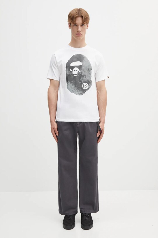 A Bathing Ape t-shirt bawełniany High Tone Bleach Big Ape Head 1L30110045 biały