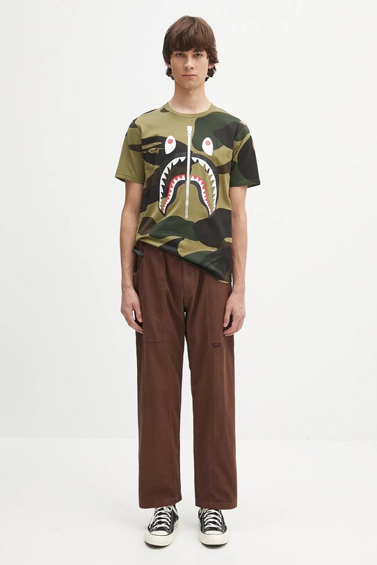Памучна тениска A Bathing Ape Giant 1St Camo Shark 1L30109011 зелен