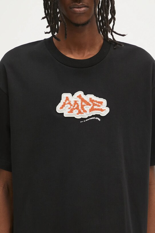 AAPE t-shirt in cotone Fancy Main nero AAPTEM1567XXN