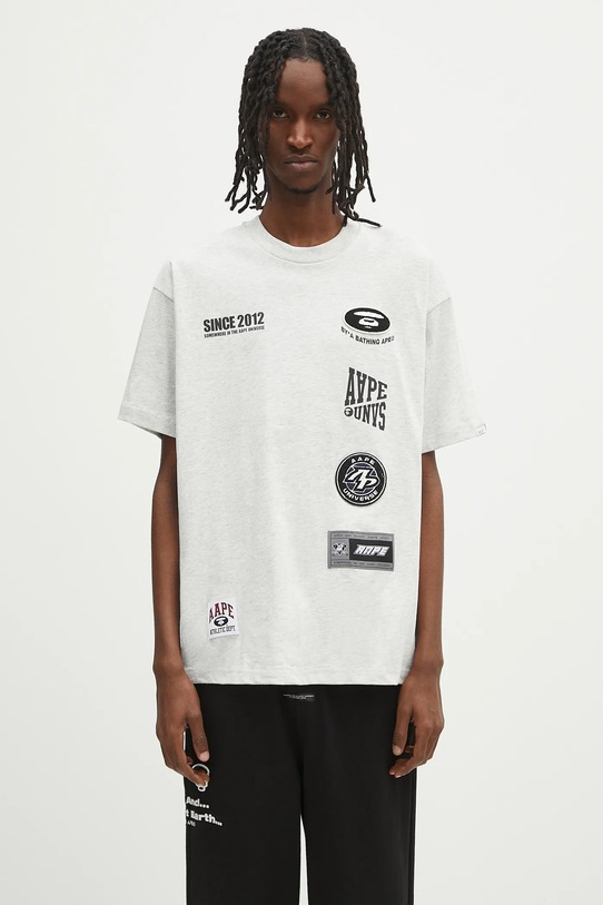 AAPE t-shirt in cotone Fancy Main regolare grigio AAPTEM1566XAN