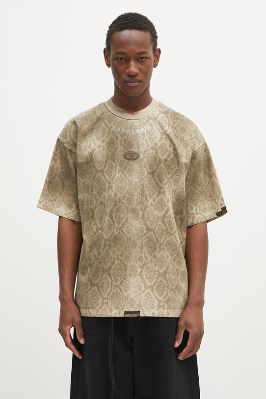 Bavlnené tričko AAPE Fancy Main relaxed béžová AAPTEM1569XXN