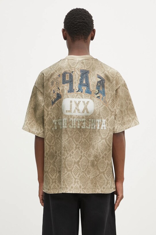 Дрехи Памучна тениска AAPE Fancy Main AAPTEM1569XXN бежов