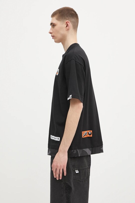 Памучна тениска AAPE Fancy Main AAPTEM1565XXN черен SS25