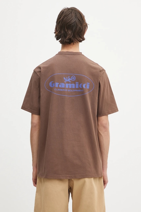 Одежда Хлопковая футболка Gramicci Climbing Equipment Tee G5SU.T165 коричневый