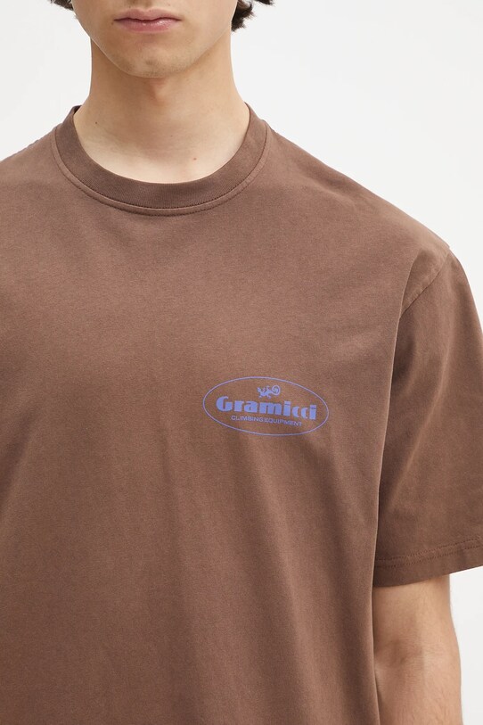 Gramicci t-shirt bawełniany Climbing Equipment Tee brązowy G5SU.T165
