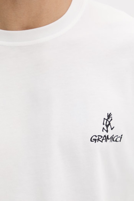Gramicci t-shirt da uomo con cotone One Point Logo Tee G4SU.T096 beige