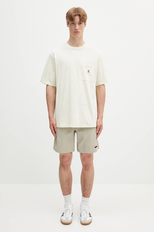 Gramicci t-shirt bawełniany One Point Tee Pigment Dyed G304.OGJ.PG beżowy