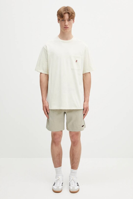 Gramicci cotton t-shirt One Point Tee Pigment Dyed G304.OGJ.PG beige