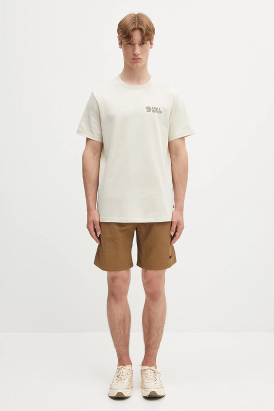 Fjallraven t-shirt bawełniany Fjällräven Heavy Classic T-shirt F12600232 beżowy