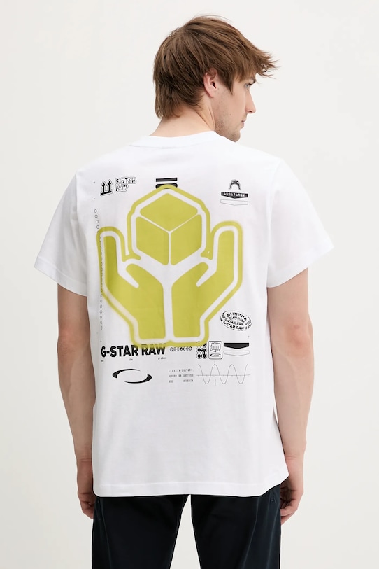 G-Star tricou din bumbac alb D26046.C336