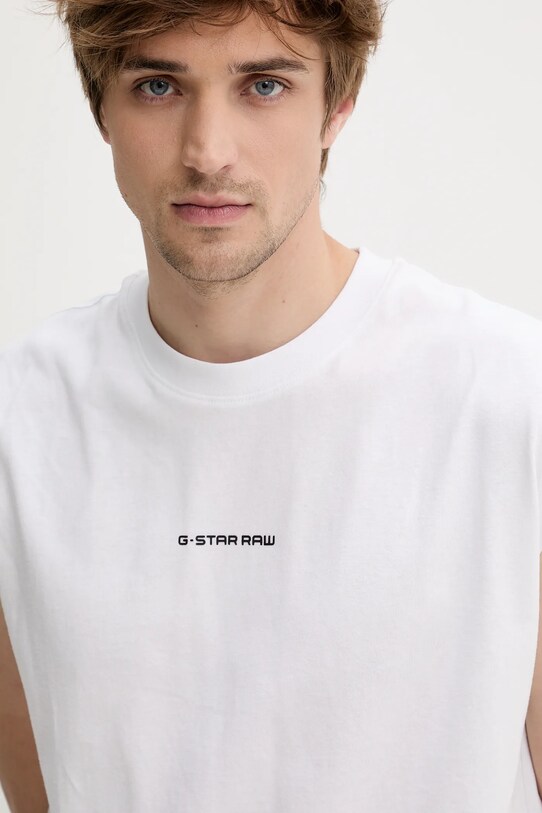 G-Star t-shirt bawełniany biały D26028.C336