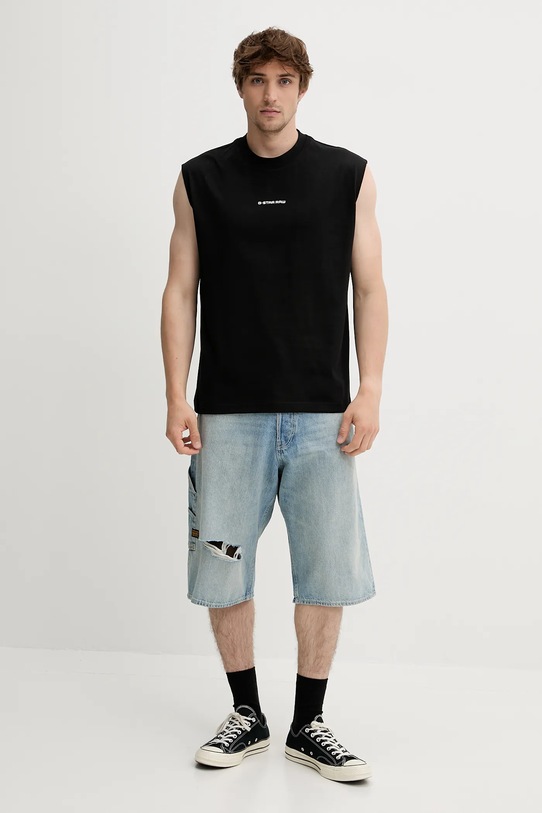 G-Star tricou din bumbac D26028.C336 negru SS25