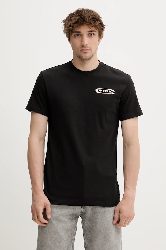 G-Star tricou din bumbac print negru D26047.C336