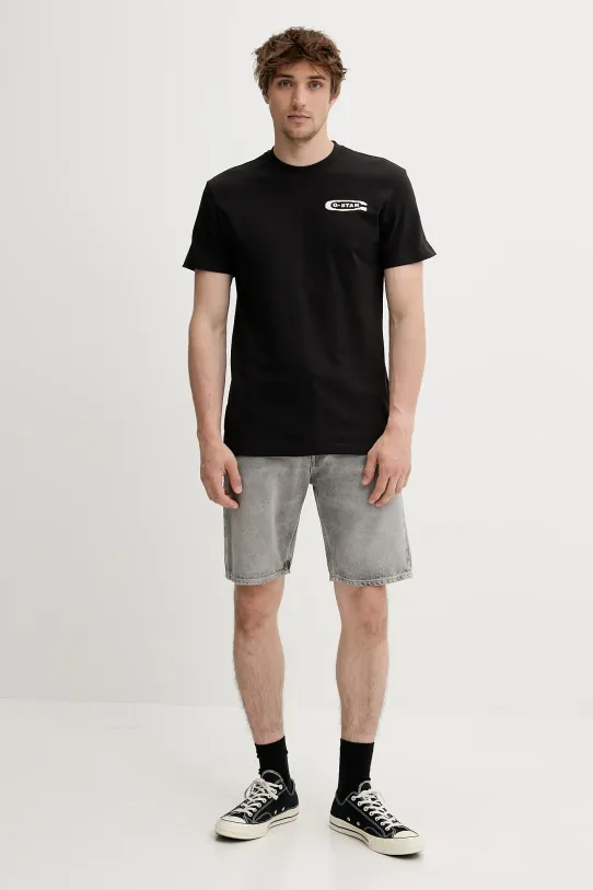 G-Star Raw t-shirt bawełniany D26047.C336 czarny SS25