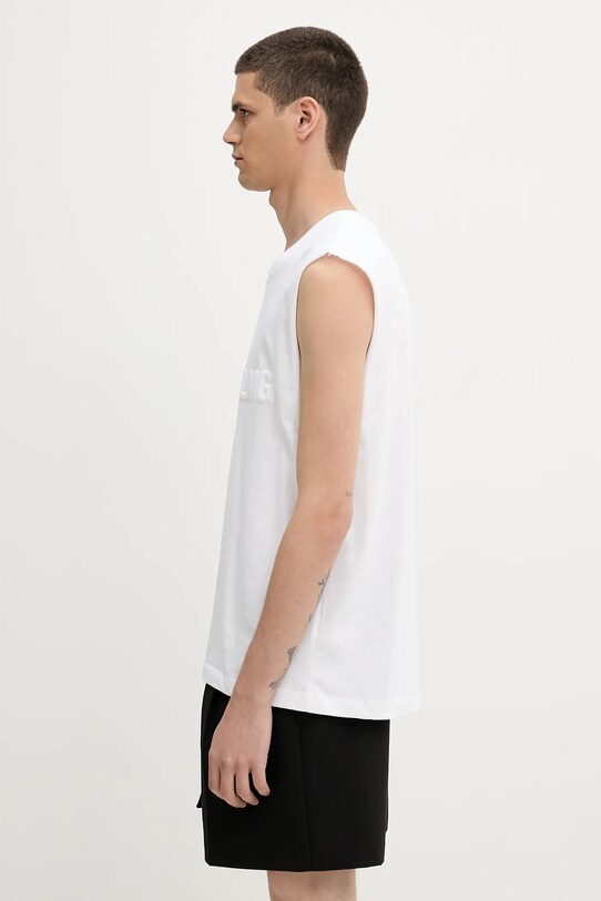 Bavlněné tričko Helmut Lang EMBOSSED.TANK.ROUNDE P01HM502 bílá SS25