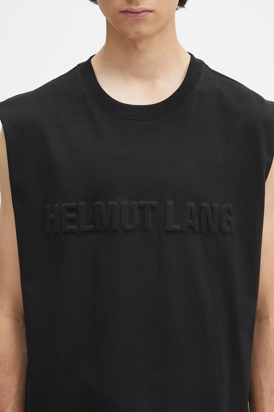 Helmut Lang t-shirt bawełniany EMBOSSED.TANK.ROUNDE czarny P01HM502