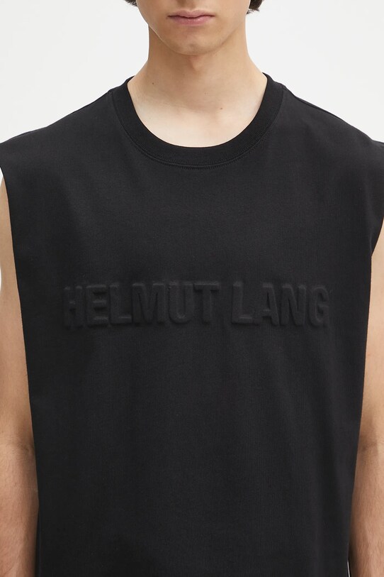 Bavlněné tričko Helmut Lang EMBOSSED.TANK.ROUNDE černá P01HM502