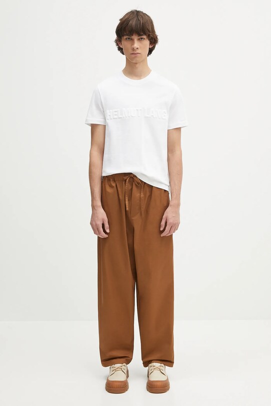 Helmut Lang cotton t-shirt EMBOSSED.TEE.ROUNDED P01HM508 white