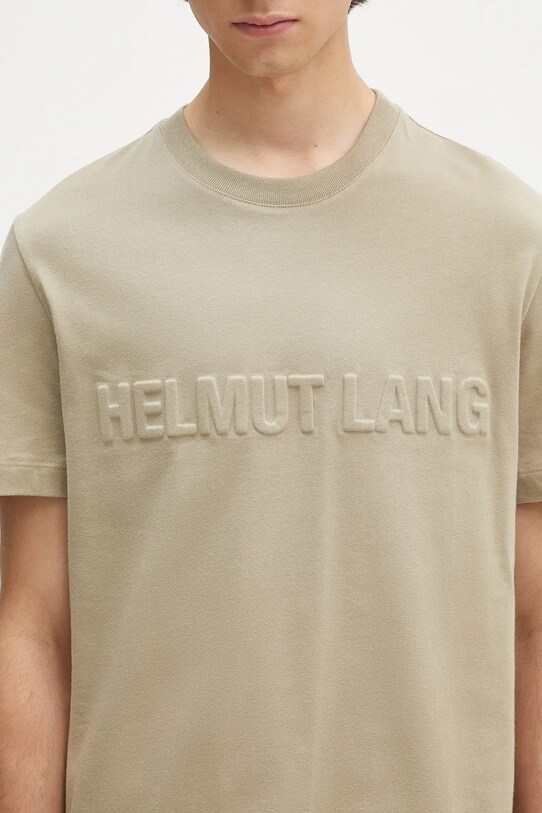 Pamučna majica Helmut Lang EMBOSSED.TEE.ROUNDED zelena P01HM508