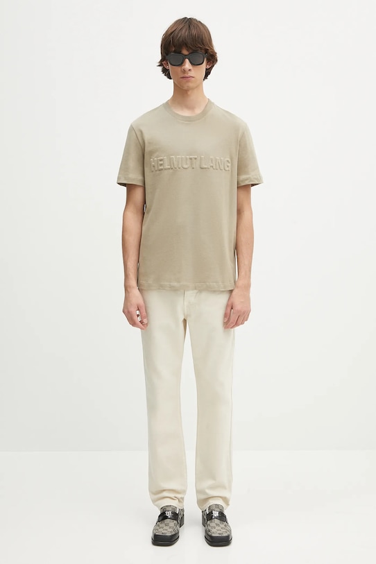 Хлопковая футболка Helmut Lang EMBOSSED.TEE.ROUNDED P01HM508 зелёный