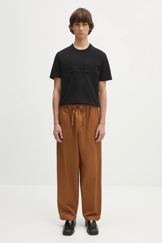 Helmut Lang t-shirt bawełniany EMBOSSED.TEE.ROUNDED P01HM508 czarny