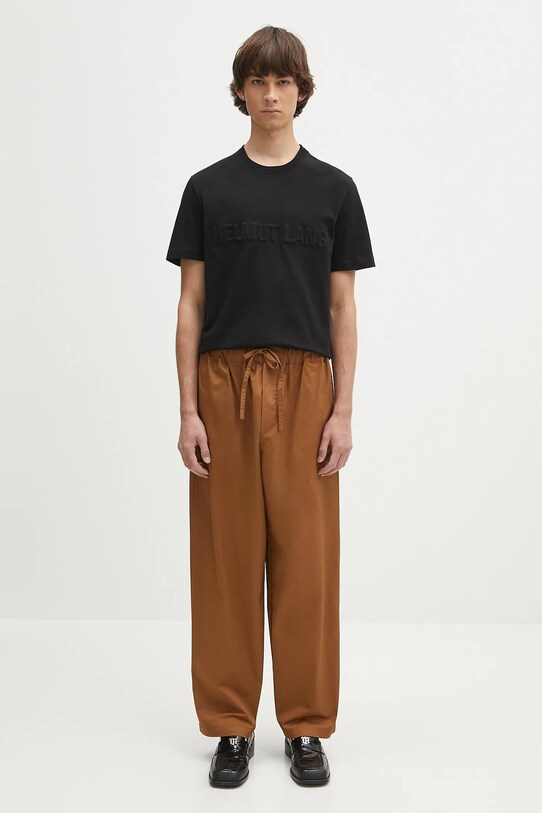 Бавовняна футболка Helmut Lang EMBOSSED.TEE.ROUNDED P01HM508 чорний