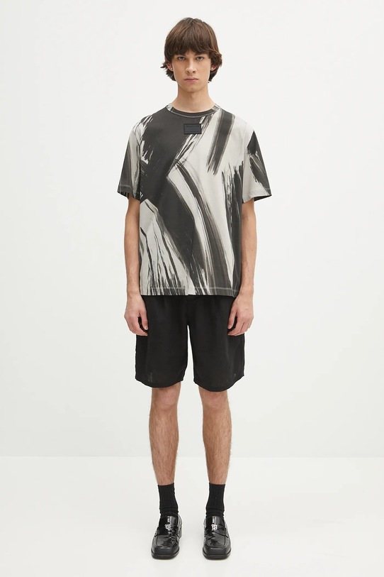 Helmut Lang t-shirt bawełniany FEATHER.T.BRUSHSTROK P02HM505 szary