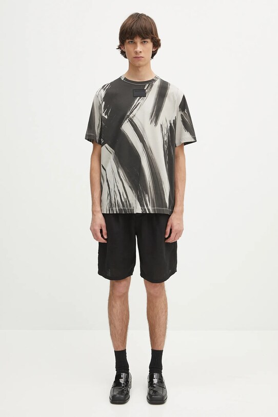 Хлопковая футболка Helmut Lang FEATHER.T.BRUSHSTROK P02HM505 серый