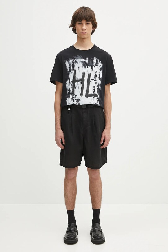 Helmut Lang t-shirt bawełniany SCRIBBLE.T4.MAL.LT. P02HM511 czarny