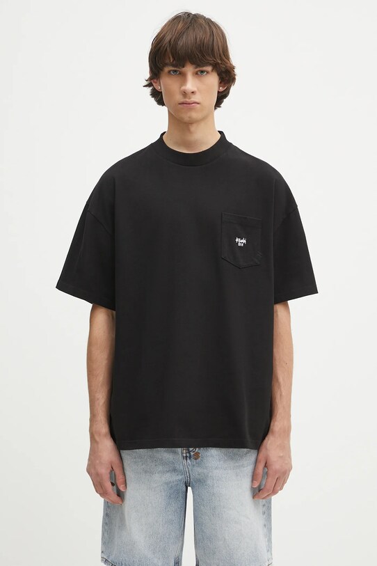 Pamučna majica KSUBI stamp ekcess pocket relaxed crna MSP25TE003