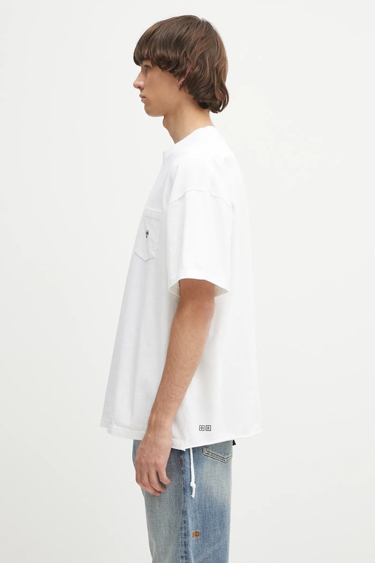 Βαμβακερό μπλουζάκι KSUBI stamp ekcess pocket MSP25TE039 λευκό SS25