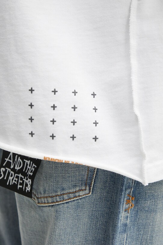 Βαμβακερό μπλουζάκι KSUBI stamp ekcess pocket MSP25TE039 λευκό