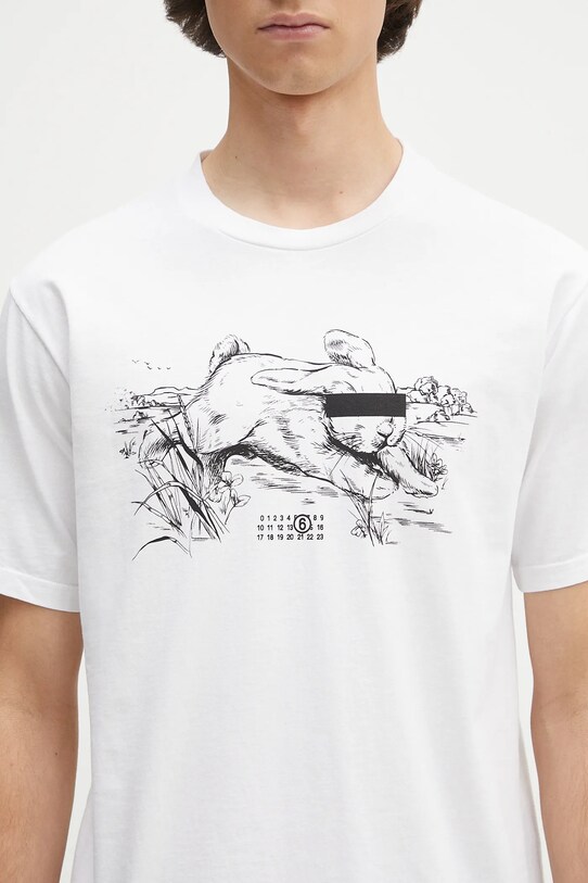 MM6 Maison Margiela tricou din bumbac alb SH2GC0024.M20108.100