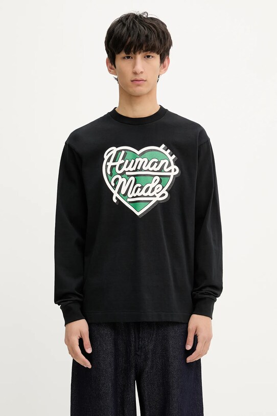 Human Made longsleeve bawełniany nadruk czarny HM29CS021