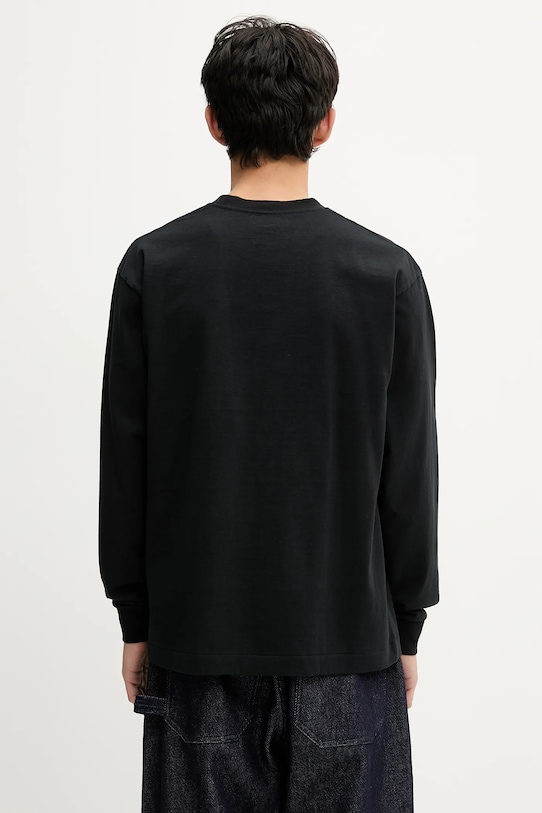 Одежда Хлопковый лонгслив Human Made HM29CS021 чёрный
