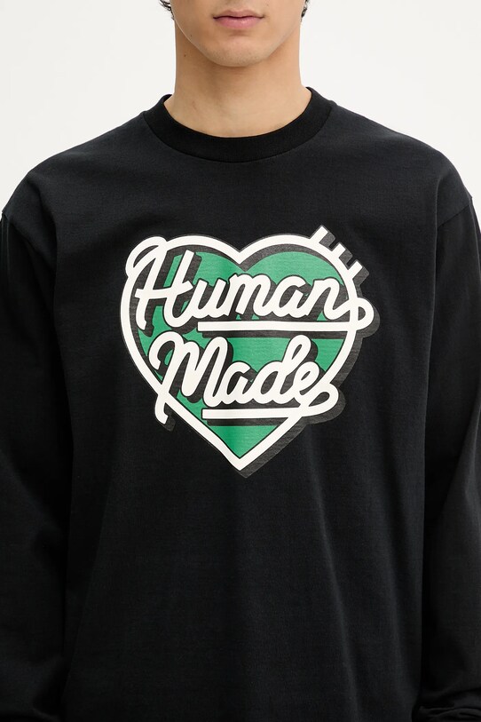 Human Made longsleeve bawełniany czarny HM29CS021