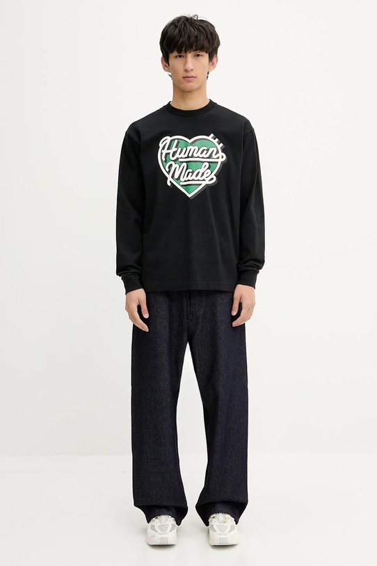 Хлопковый лонгслив Human Made HM29CS021 чёрный