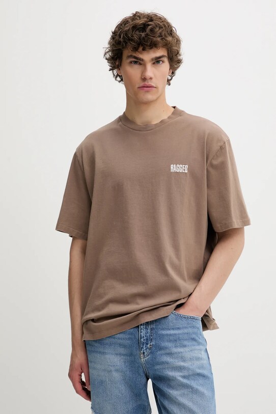 Odzież The Ragged Priest t-shirt bawełniany RPSS252053JS brązowy