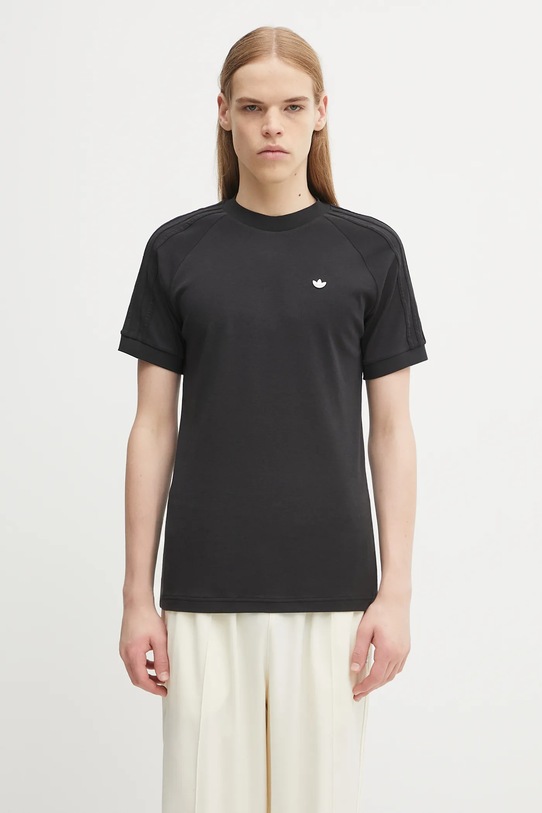 adidas Originals t-shirt z wełną Cali Tee okrągły czarny JY3944