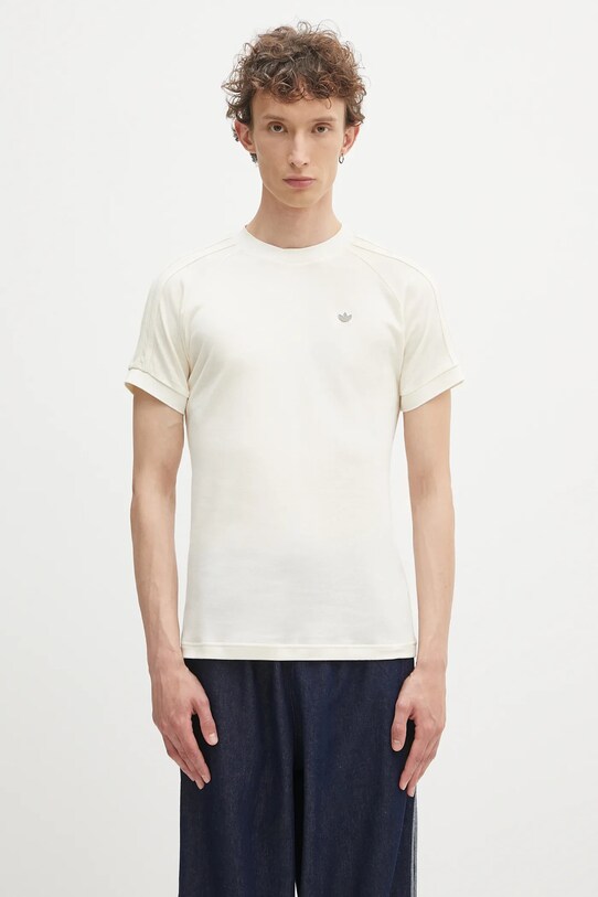 adidas Originals t-shirt z domieszką wełny Cali Tee pozostałe biały JY3945
