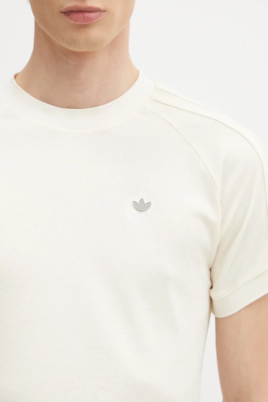 adidas Originals t-shirt z domieszką wełny Cali Tee biały JY3945