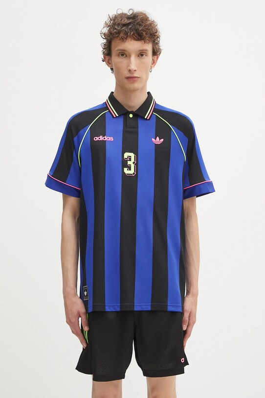 adidas Originals polo Jcquard Jersey wzorzyste niebieski KD2307
