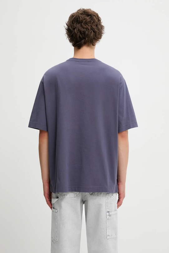 Odzież Maison Kitsuné t-shirt bawełniany Chillax Print Oversize OM00108KJ0008 fioletowy