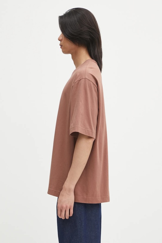 Bavlněné tričko Maison Kitsuné Speedy Fox Print Oversize OM00109KJ0008 hnědá SS25