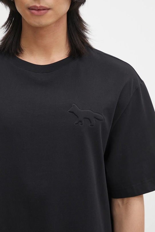 Хлопковая футболка Maison Kitsuné Embossed Profile Fox Oversize чёрный OM00116KJ7016